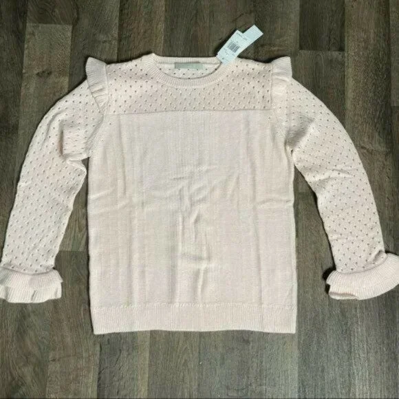 One Grey Day Light Pink Long Sleeve Sweater Size M $198 - Picture 4 of 8